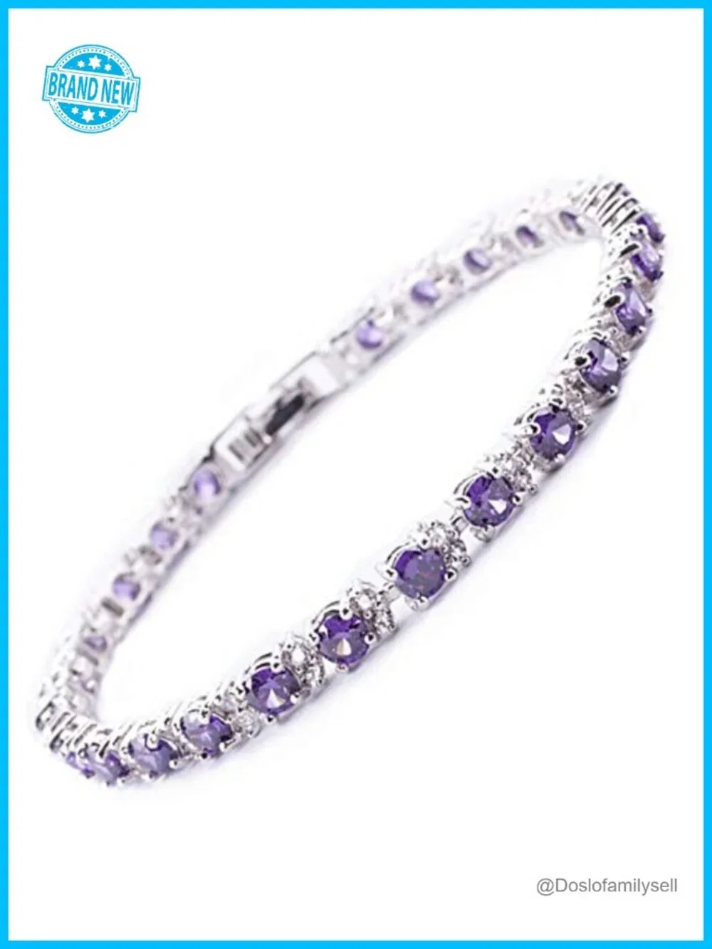 25 Stone Cubic Zirconia Tennis Bracelet - 14K Gold Plated Hypoallergenic